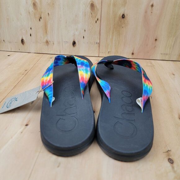 Chaco Mens Chillos Flip Dark Tie Dye Sandals Slip On Thong Shoes NWT Size 15